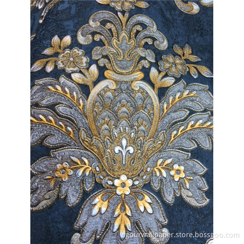 Flower Damask Wallpaper For Interior Wallcovering Decoration